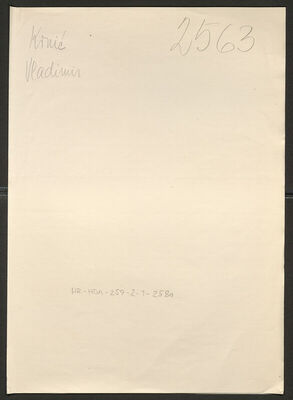 Krnić, Vladimir, 2.12.1920. Policijski karton