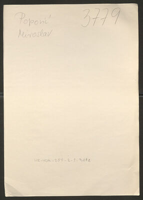 Popović, Miroslav, 15.8.1924. Policijski karton