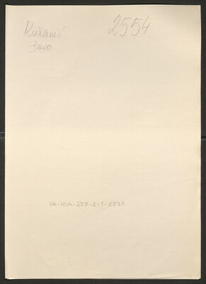 Križanić, Đuro, 7.4.1922. Policijski karton