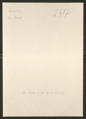 Kosier, Đuro, 7.10.1889. Policijski karton