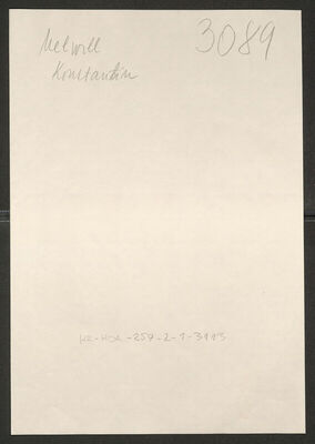 Melwill, Konstantin, 14.1.1887. Policijski karton