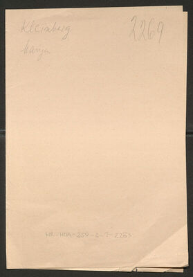 Kleinberg, Marija, 22.6.1904. Policijski karton