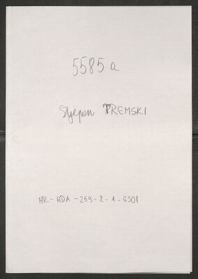 Tremski, Stjepan, 25.2.1915. Policijski karton