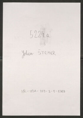 Štemer, Johan, 13.7.1893. Policijski karton