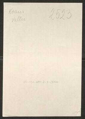 Kraus, Valter, 11.6.1918. Policijski karton