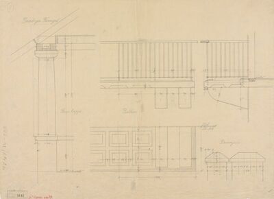 Vila Frangeš, detalji/lođa/balkon/dimnjaci