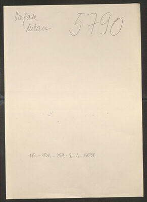 Valjak, Milan, 1927. Policijski karton