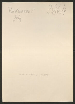 Radmanović, Josip, 1.3.1898. Policijski karton