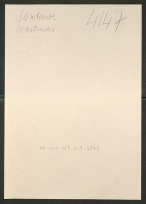 Sandersoe, Martinius, 6.7.1883. Policijski karton