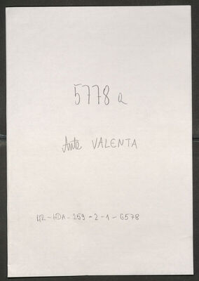 Valenta, Ante, 1.8.1905. Policijski karton