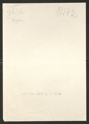 Glüchs, Eugen, 17.7.1910. Policijski karton