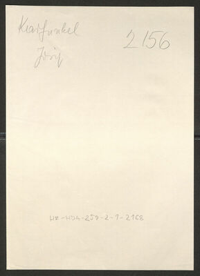 Karfunkel, Josip, 1882. Policijski karton