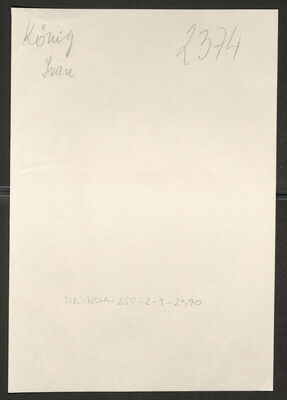 König, Ivan, 1922. Policijski karton