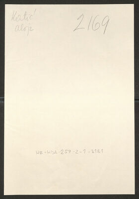 Katić, Alojz, 29.2.1902. Policijski karton