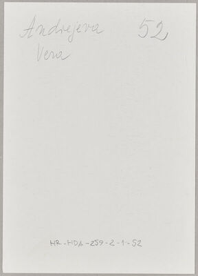 Andrejeva, Vera, 21.7.1914. Policijski karton