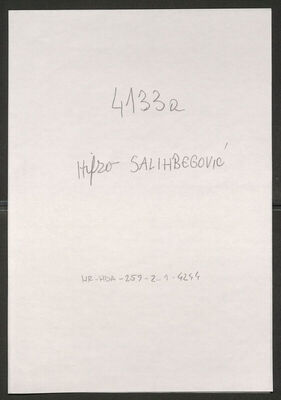 Salihbegović, Hifzo, 22.11.1905. Policijski karton