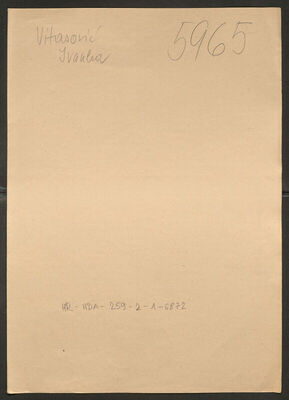 Vitasović, Ivanka rođ. Mesarović, 5.2.1913. Policijski karton