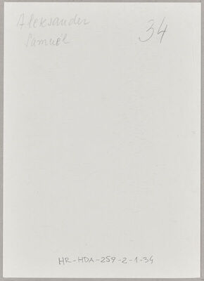 Aleksander, Samuel, 13.7.1862. Policijski karton