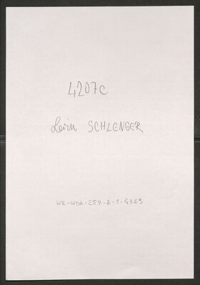 Schlenger, Levin, 24.7.1887. Policijski karton