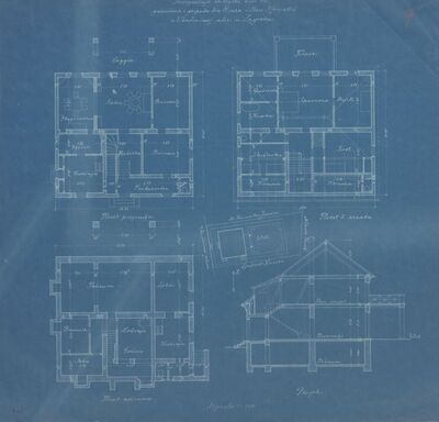 Vila Horvatić, tlocrti i presjek