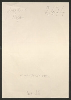 Lapčević, Stojan, 15.4.1913. Policijski karton