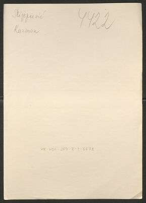 Slijepčević, Kuzman, 1.3.1915. Policijski karton