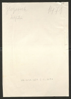 Glogovšek, Dragutin, 29.9.1911. Policijski karton