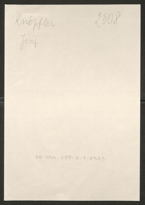 Knöpfler, Josef, 1.6.1918. Policijski karton