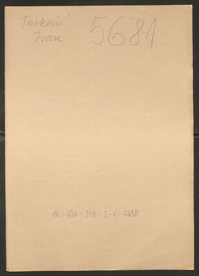 Turković, Ivan, 1885. Policijski karton
