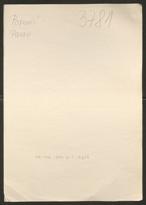 Popović, Pavao, 26.8.1907. Policijski karton