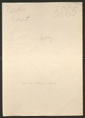 Rado, Ernest, 29.1.1917. Policijski karton