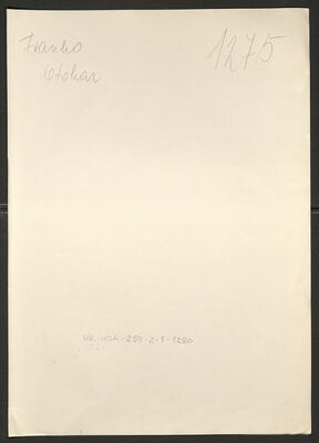 Franko, Otokar, 5.9.1907. Policijski karton