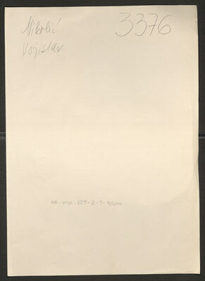 Nikolić, Vojislav, 24.3.1883. Policijski karton