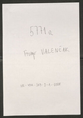 Valenčak, Franjo, 177.8.1918. Policijski karton