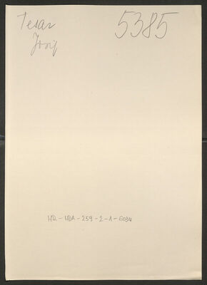 Tesar, Josip, 29.5.1892. Policijski karton