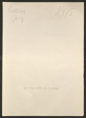 Kozina, Josip, 6.2.1911. Policijski karton