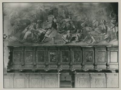 Lepoglava - Župna crkva, zidne slike i korske klupe u svetištu