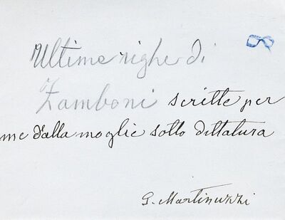 Ultime righe di Zamboni = Posljednji Zambonijevi retci