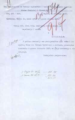 dr. Viktor Hoffiller, putni račun za studeni 1917.