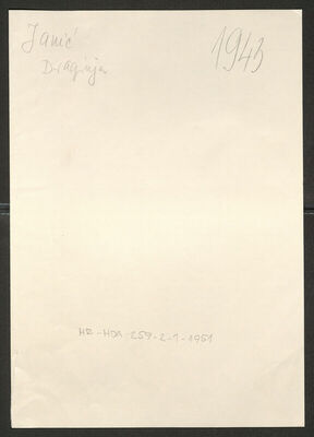 Janić, Draginja, 19.7.1919. Policijski karton