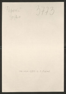 Popović, Gojko, 1909. Policijski karton