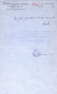 Društvo za promet stranaca u Zagrebu – Pravila; kongres