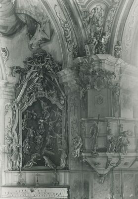 Trški Vrh (Krapina) - Zavjetna crkva Majke Božje Jeruzalemske, unutrašnjost, detalj, oltar