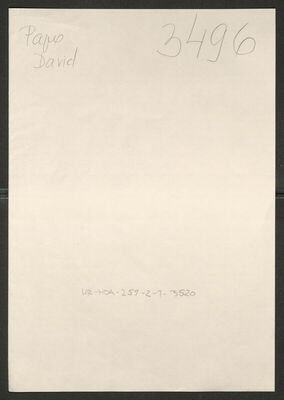 Papo, David, 15.4.1904. Policijski karton