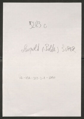 Šuper, Leopold (Polde), 30.4.1876. Policijski karton