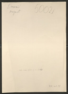 Šimunić, August, 1913. Policijski karton