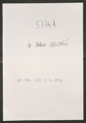 Valenčić, Antun, 25.5.1905. Policijski karton