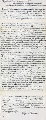 Gazzetta di Torino 8. Novembre 1871 = Novine Gazzetta di Torino od 8. studenog 1871., rukopis