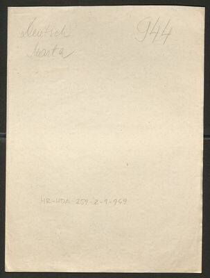 Deutsch, Marta, 9.10.1909. Policijski karton