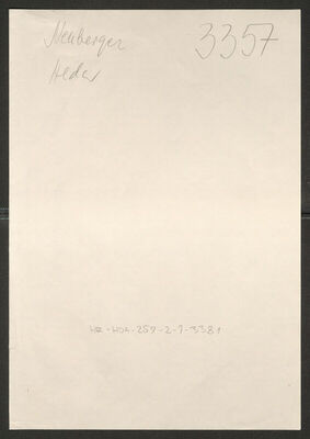 Neuberger, Heda, 3.6.1914. Policijski karton